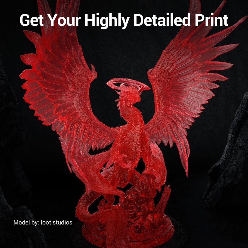 Uniformation 3D Printer Resin Standard 2KG Fast UV Curing Plant-Based 3D Resin Liquid with High Precision Low Viscosity Suit for SLA/LCD/DLP Printing Transparent, 2x1KG Clear Red - Image 2